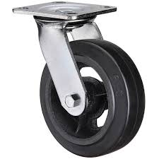 5 inch black rubber swivel castor wheel with brake supplied by Jamco Industrial System Limited in Kenya and East Africa