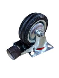 6 inch black rubber swivel castor wheel with brake supplied by Jamco Industrial System Limited in Kenya and East Africa