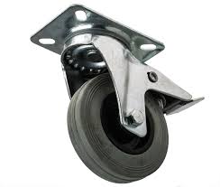 4 inch black rubber swivel castor wheel with brake supplied by Jamco Industrial System Limited in Kenya and East Africa