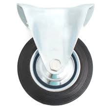 6 inch black rubber fixed castor wheel supplied by Jamco Industrial System Limited in Kenya and East Africa