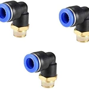 Industrial pneumatic elbow fitting for compressed air systems
