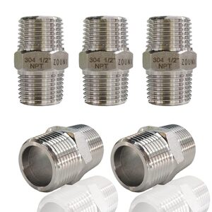 Stainless steel threaded nipple for industrial and sanitary piping systems