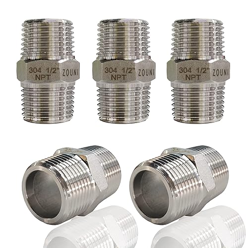 Stainless steel threaded nipple for industrial and sanitary piping systems