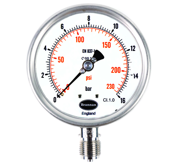 Industrial stainless steel pressure gauge for accurate pressure measurement and monitoring